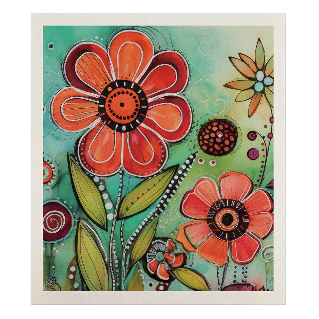 Swedish Dishcloth Floral