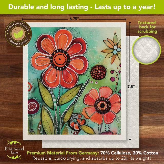 Swedish Dishcloth Floral