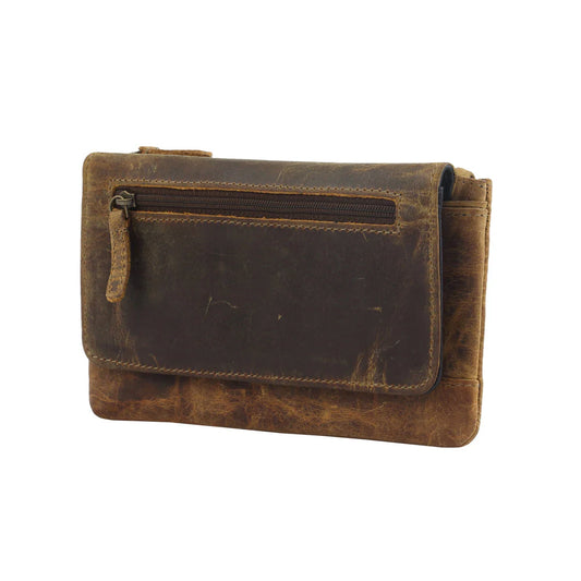 Myra OAK FIRE LEATHER AND HAIRON WALLET