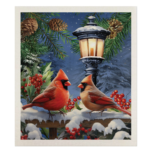 Swedish Dishcloth Red Birds