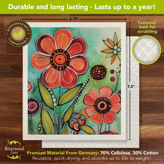 Swedish Dishcloth Floral