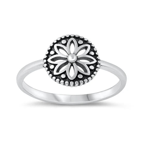 Sterling Silver Mandala Ring
