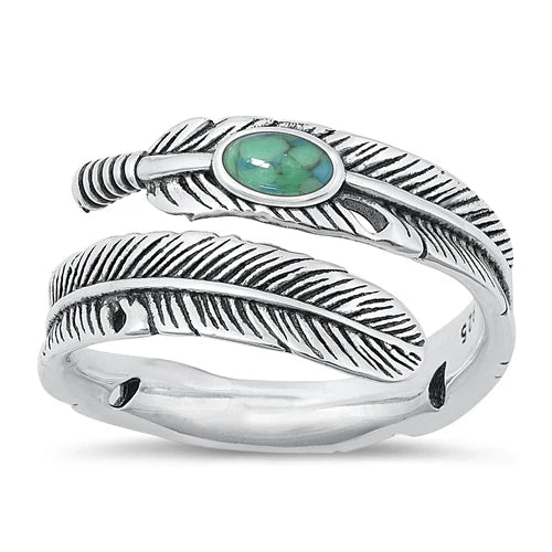 Sterling Silver Feather Band