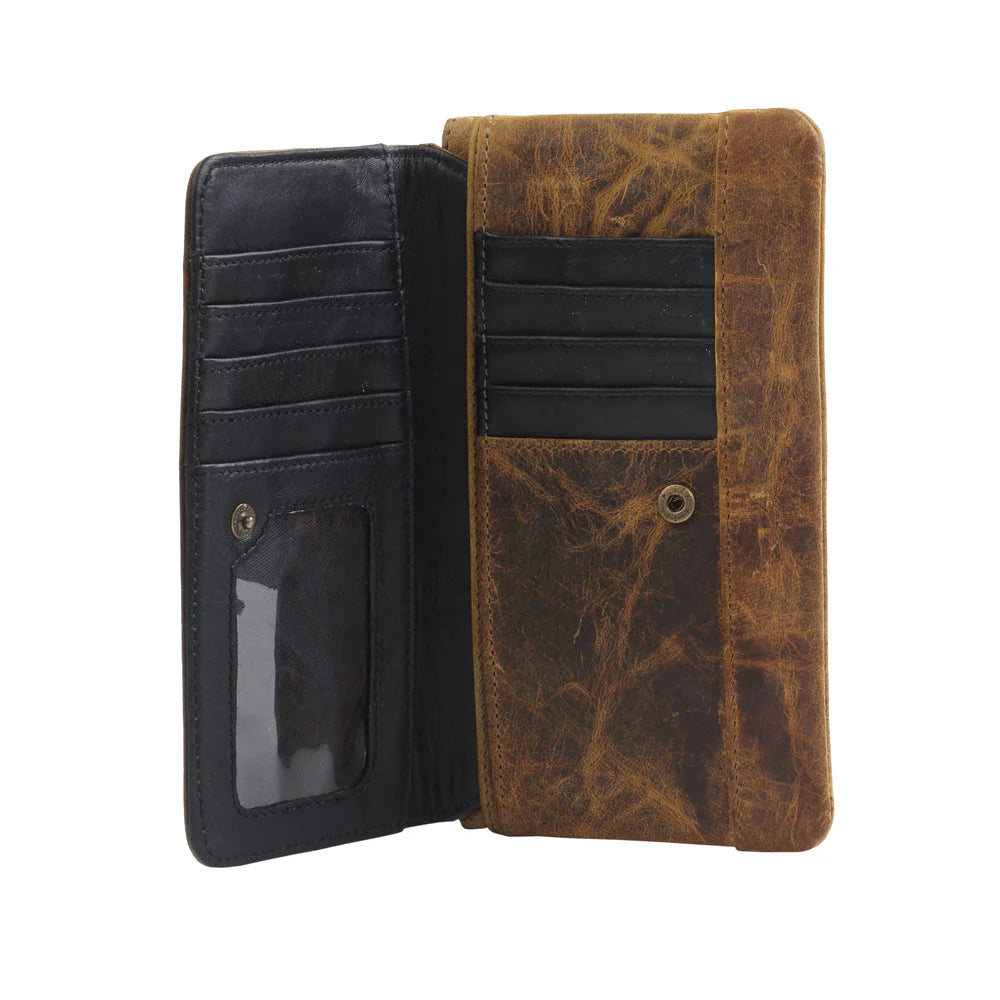 Myra OAK FIRE LEATHER AND HAIRON WALLET