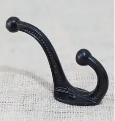 Black Cast iron coat hook